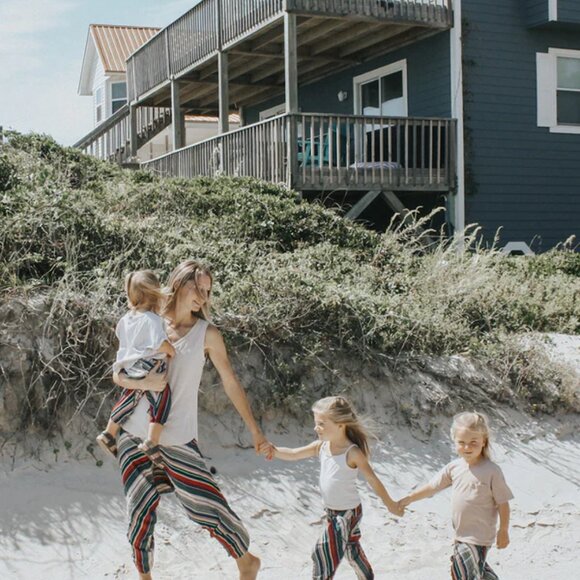 Kids Stripe Harem Pant Unisex Cotton Gypsy Travel Boho Loungewear Pants Green - Picture 3 of 5